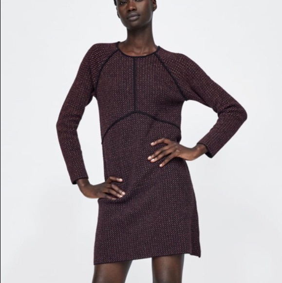 Tweed Zara Shift Dress Size Large - Picture 1 of 1